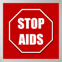 Stop AIDS Red Poster Print