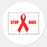 STOP AIDS ROUND STICKERS