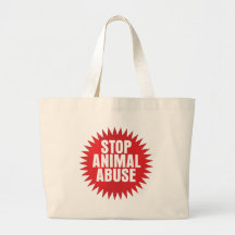 Stop Animal Abuse Canvas Bags