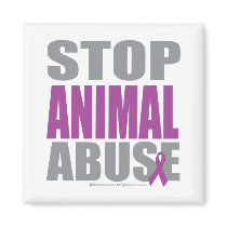 Stop Animal Abuse Fridge Magnet