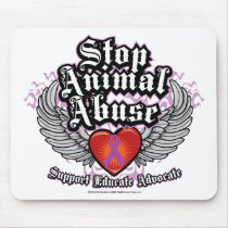 Stop Animal Abuse Wings Mouse Pad