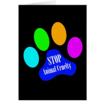 Stop Animal Cruelty Card (Black)