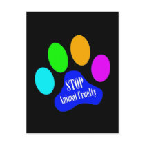 Stop Animal Cruelty Postcard (Black)