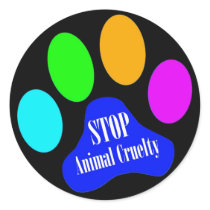 Stop Animal Cruelty Stickers (black)