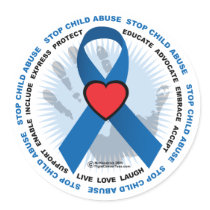 Stop Child Abuse Ribbon Sticker