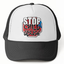 Stop Child Abuse Sign Trucker Hat