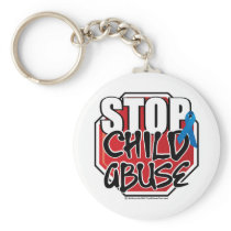 Stop Child Abuse Sign Keychains