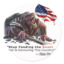 STOP Feeding the Beast Round Stickers