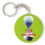 Stop Global Warming Hourglass Keychain