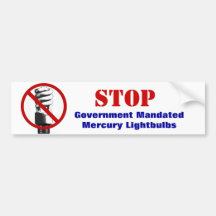 Stop government light bulbs bumper stickers