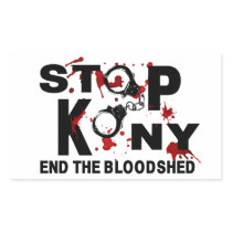 Stop Kony. End the Bloodshed. Rectangle Sticker