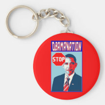 Stop Obamanation Pop Art Political Satire Product Key Chain