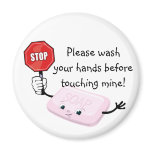 Stop Please Wash Hands Magnet