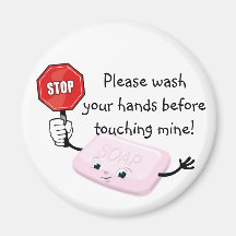 Stop Please Wash Hands Magnet