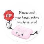 Stop Please Wash Hands Sticker
