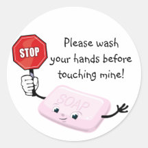Stop Please Wash Hands Sticker
