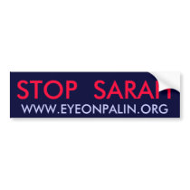 STOP  SARAH, WWW.EYEONPALIN.ORG BUMPER STICKERS