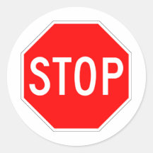 Stop Sign Customisable Round Stickers
