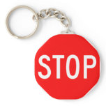 Stop Sign - Highway Hexagon keychains