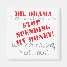 Stop Spending - Obama Fridge Magnets