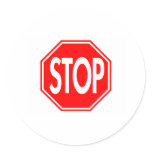 Stop Round Sticker