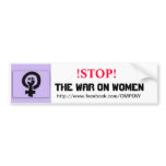 STOP the War on Women bumper stickers