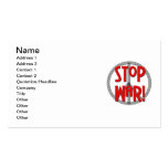 Stop War Peace Symbol T-shirts and Gifts Business Card Template