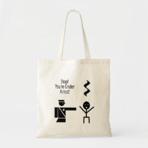 stop youre under arrest music humour 2 canvas bags