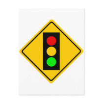 Stoplight Ahead Post Card