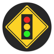 Stoplight Ahead Round Sticker