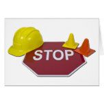 StopSignHardHatSafetyCones091711 Greeting Cards