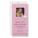 Stork and Baby Brth Announcement for Girl photo cards