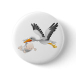 stork and baby buttons