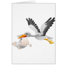 stork and baby greeting card
