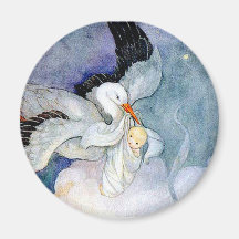 Stork and Baby Magnet