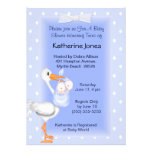 Stork and Twin Boys Shower Invitations