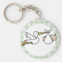 Stork Baby Delivery Key Chain