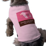 Stork Baby Shower Dog Tank - Pink/Brown pet clothing