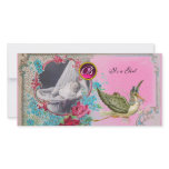 STORK BABY SHOWER MONOGRAM ,ruby photo cards