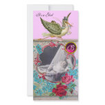 STORK BABY SHOWER MONOGRAM ,ruby photo cards