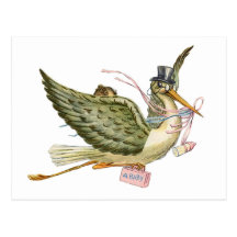 STORK BABY SHOWER POST CARD