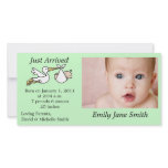 Stork Birth Announcement, 4x8 Horizontal photo cards