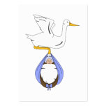Stork Carrying Baby Blue business cards