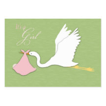 Stork Delivers Girl Thank You Card Business Card Template