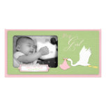 Stork Delivery Girl Photo Card photo cards