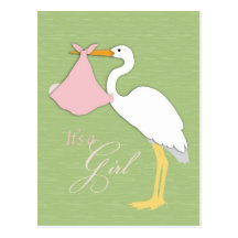 Stork Girl Postcard