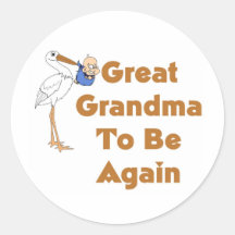 Stork Great Grandma To Be Again Stickers