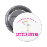 Stork Little Sister T-shirt Pinback Button