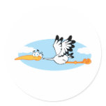 Stork Mascot Cartoon Character Sticker