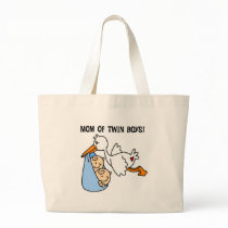 Stork Mum of Twin Boys Canvas Bags